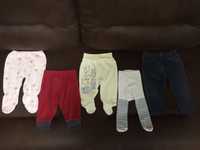 Ползунки, штанишки, джинсы, колготы на девочку до 4 месяцев.