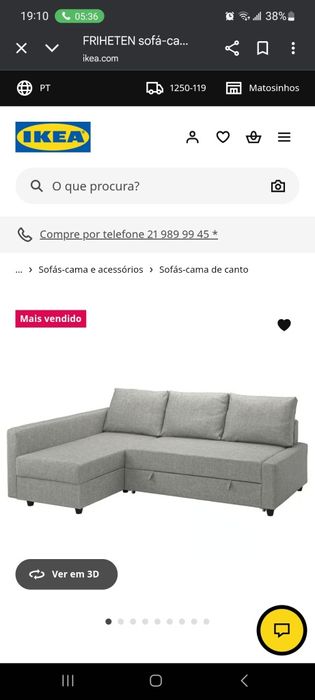 Sofá cama ikea novo