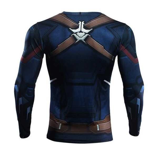 Koszulka Termoaktywna NA SIŁOWNIE Rashguard Capitan America