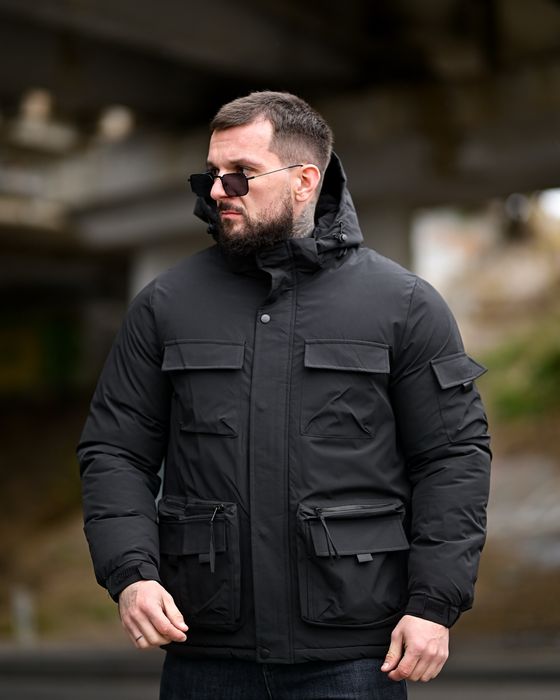 Чоловіча зимова куртка чорна, зимняя куртка мужская черная