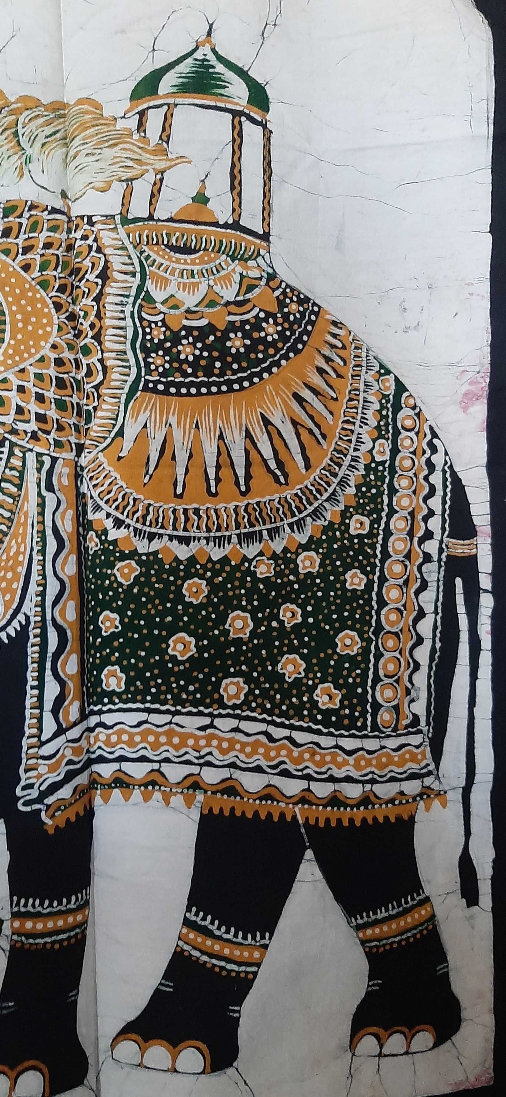 Pano com desenho batik de elefante