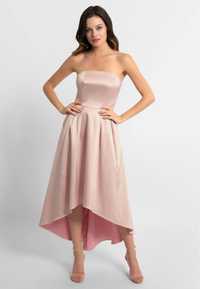 Pudrowa różowa sukienka gorsetowa M 38