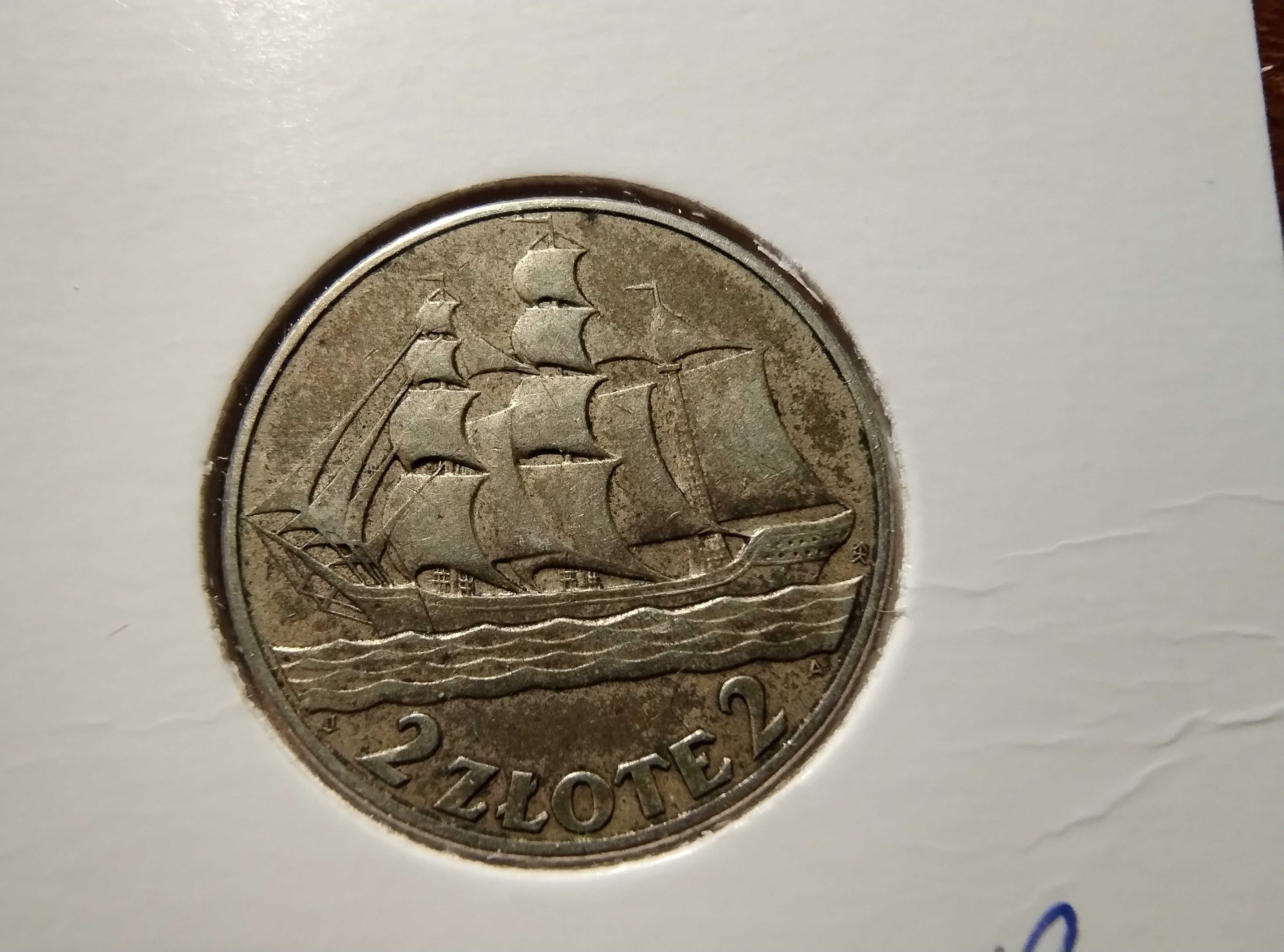 2 złote 1936 statek srebro