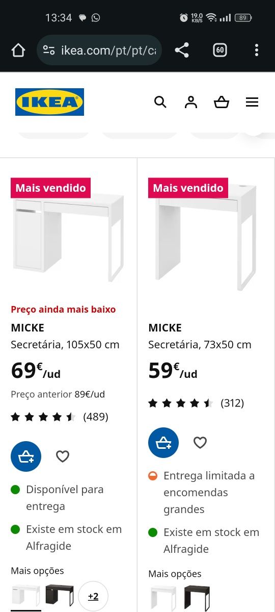 Secretária ikea preta