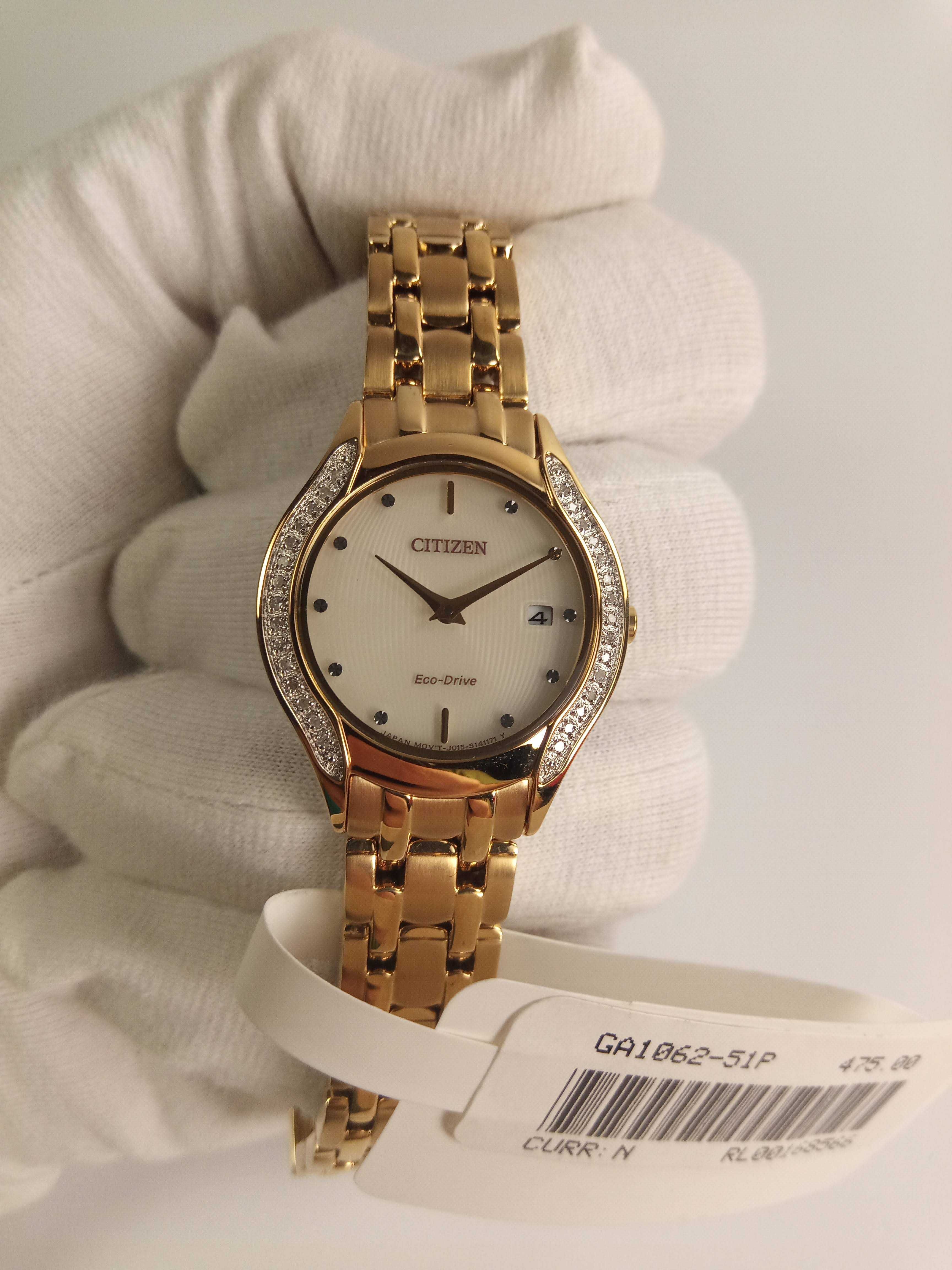 Японские женские часы Citizen с 40 бриллиантами, сапфир MSRP $475