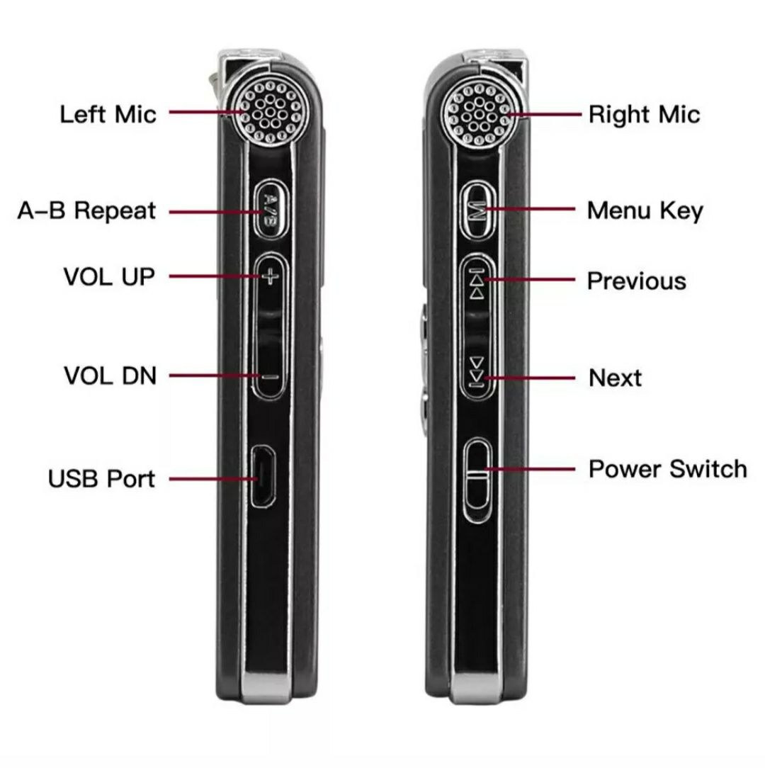 Voice Recorder Profissional com memória interna 8Gigas Incluí bateria