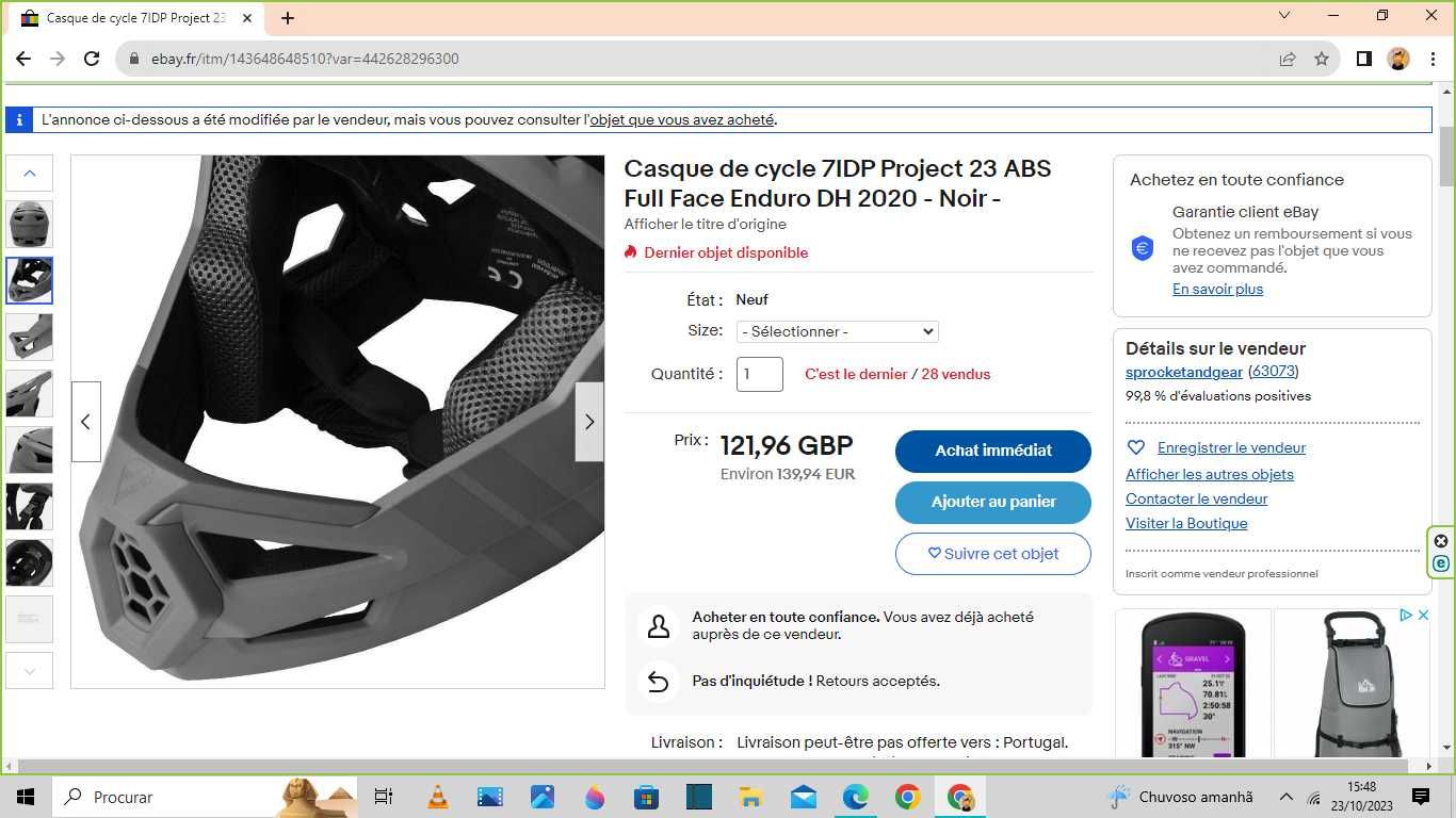 Capacete ENDURO ABS - SEVENidp Preto XL-62 cm - NOVO