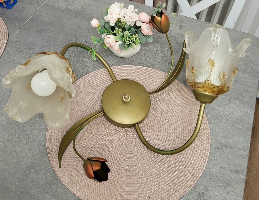 Lampa sufitowa podwójna żyrandol Artino kwiaty