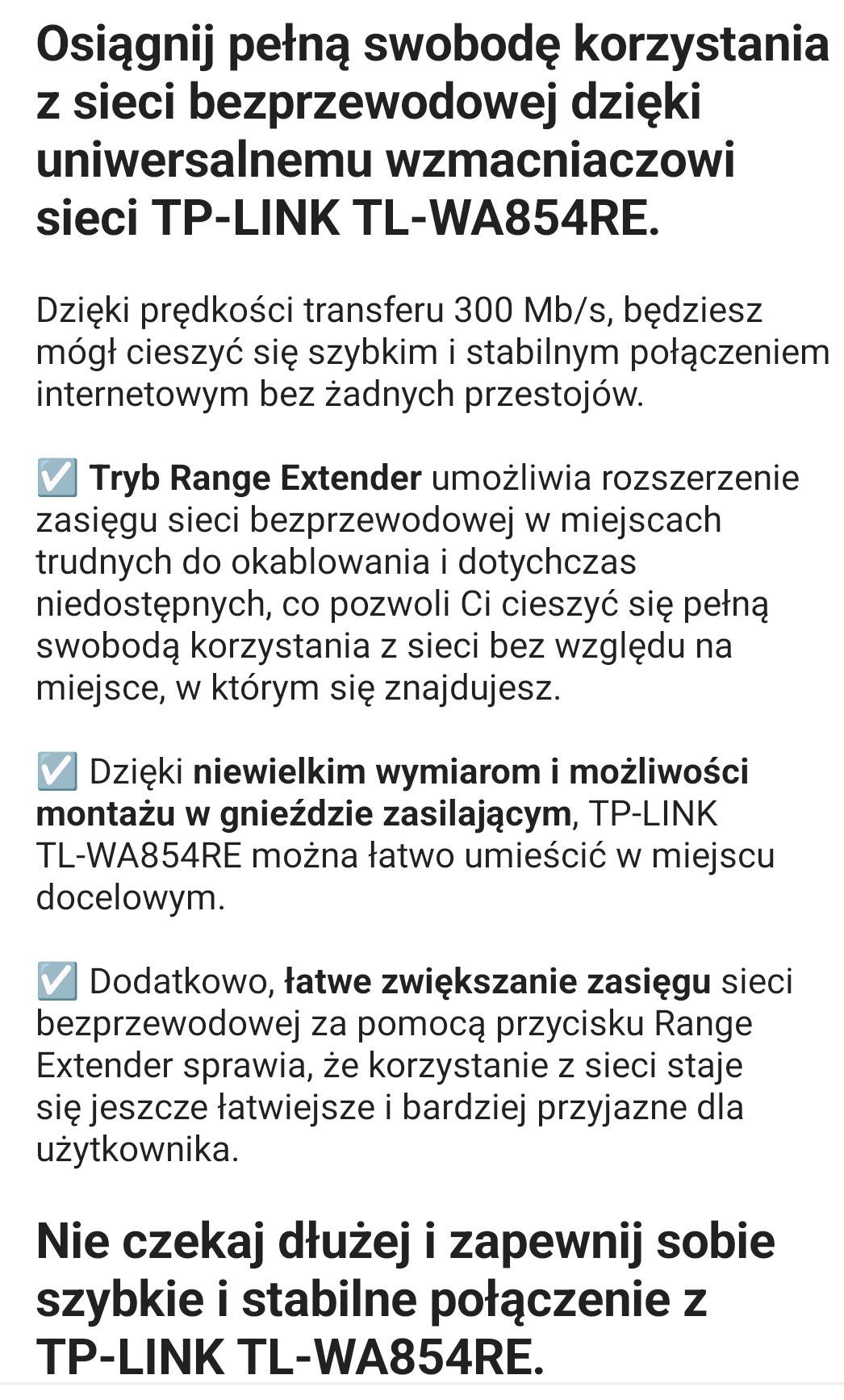 Wzmacniacz sygnału wifi  Tp- link