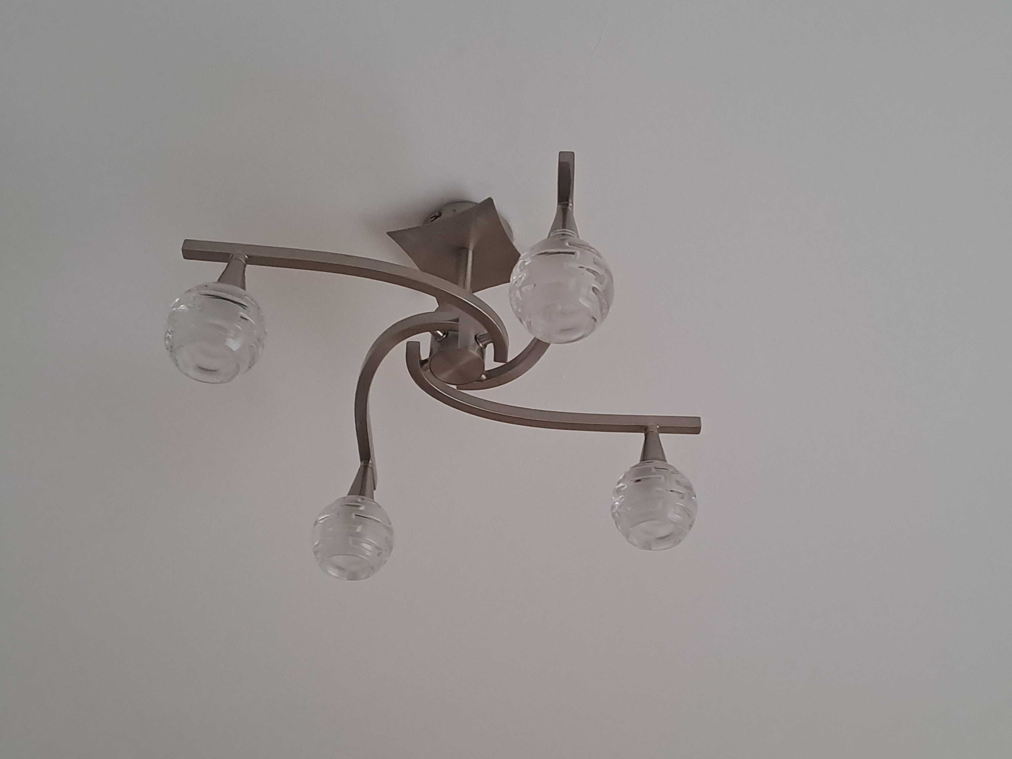 Conjunto Candeeiros Inox e de Tecto