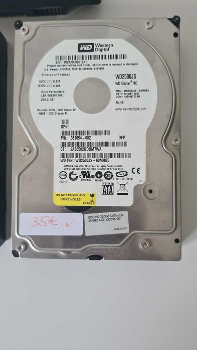 HDD Hard Drives 3.5" 250GB, 320GB and 500GB64551351548034121