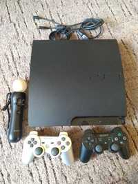 Konsola PS 3 + 2 pady + move controller + 6 gier