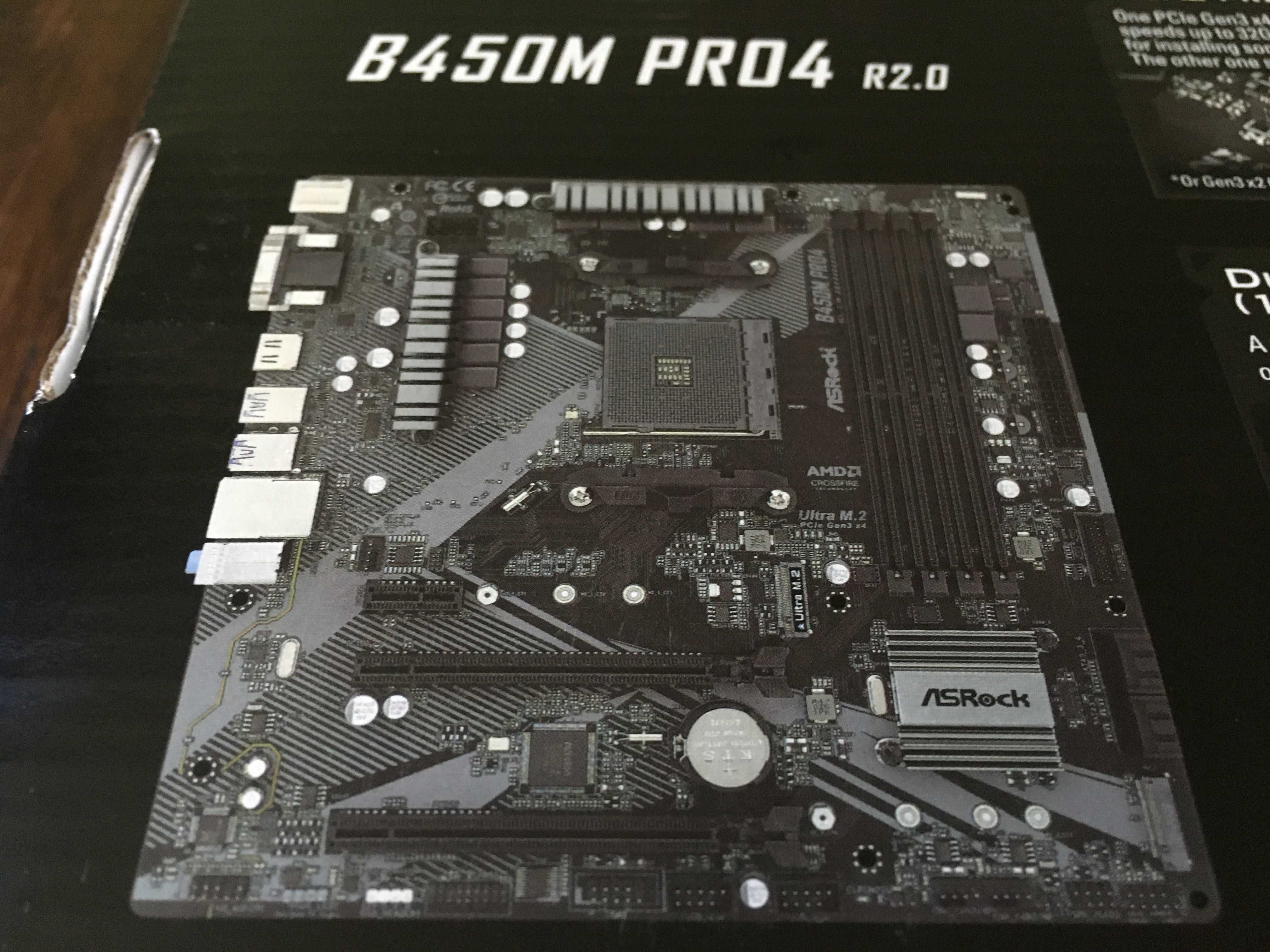 Материнская плата ASRock B450M Pro4 R2.0 (sAM4, AMD B450)