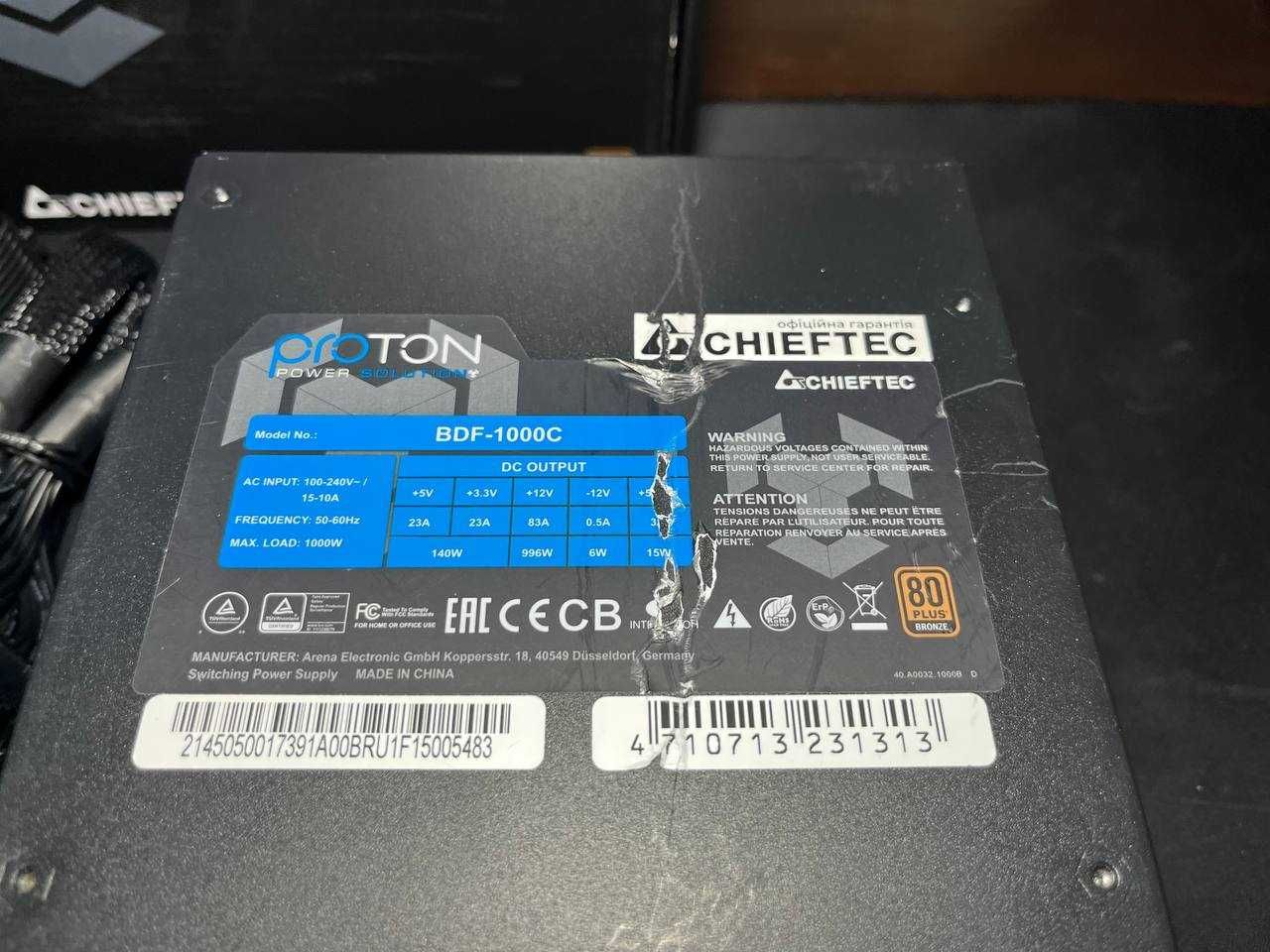 Блок питания Chieftec Proton BDF-1000C 1000W Под ремонт Блок живлення