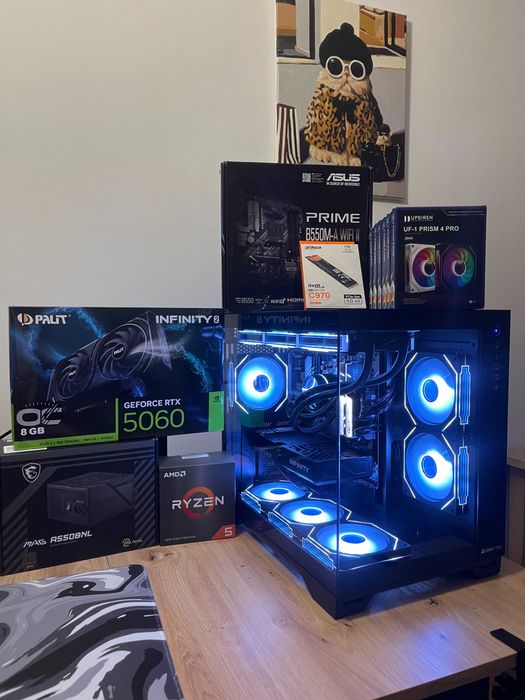 Komputer Gamingowy RTX 5060, Ryzen 5 5600, 16 RAM, 1TB NOWY! Gwarancja