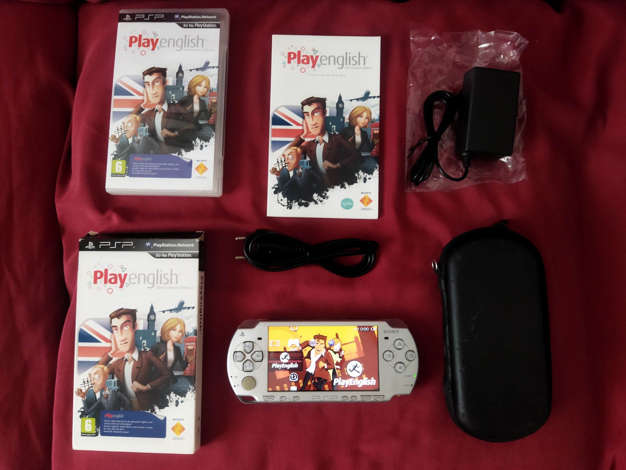 Sony PlayStation portátil PSP em bom estado silver/cinza original