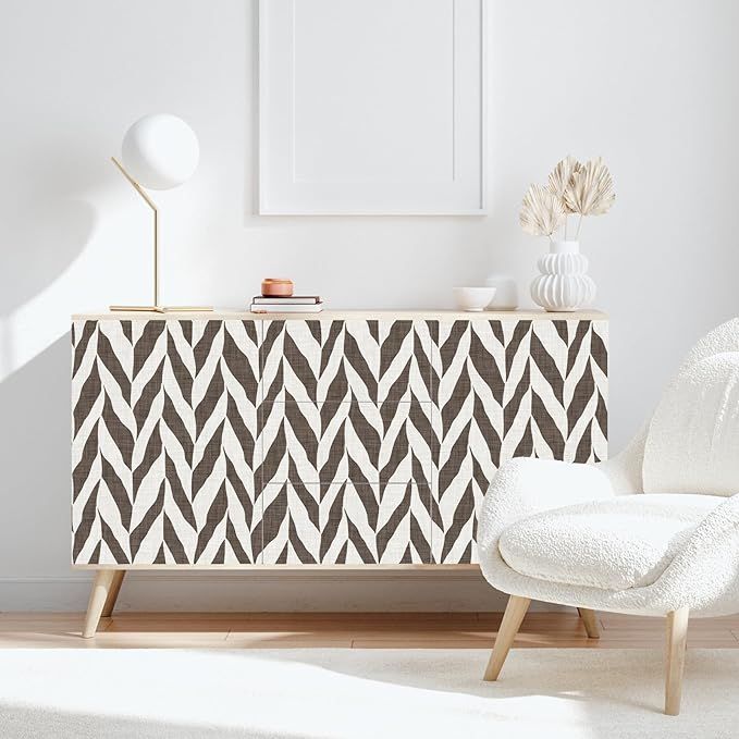 Tapeta VEELIKE w brązowy chevron - boho geometria do wnętrz