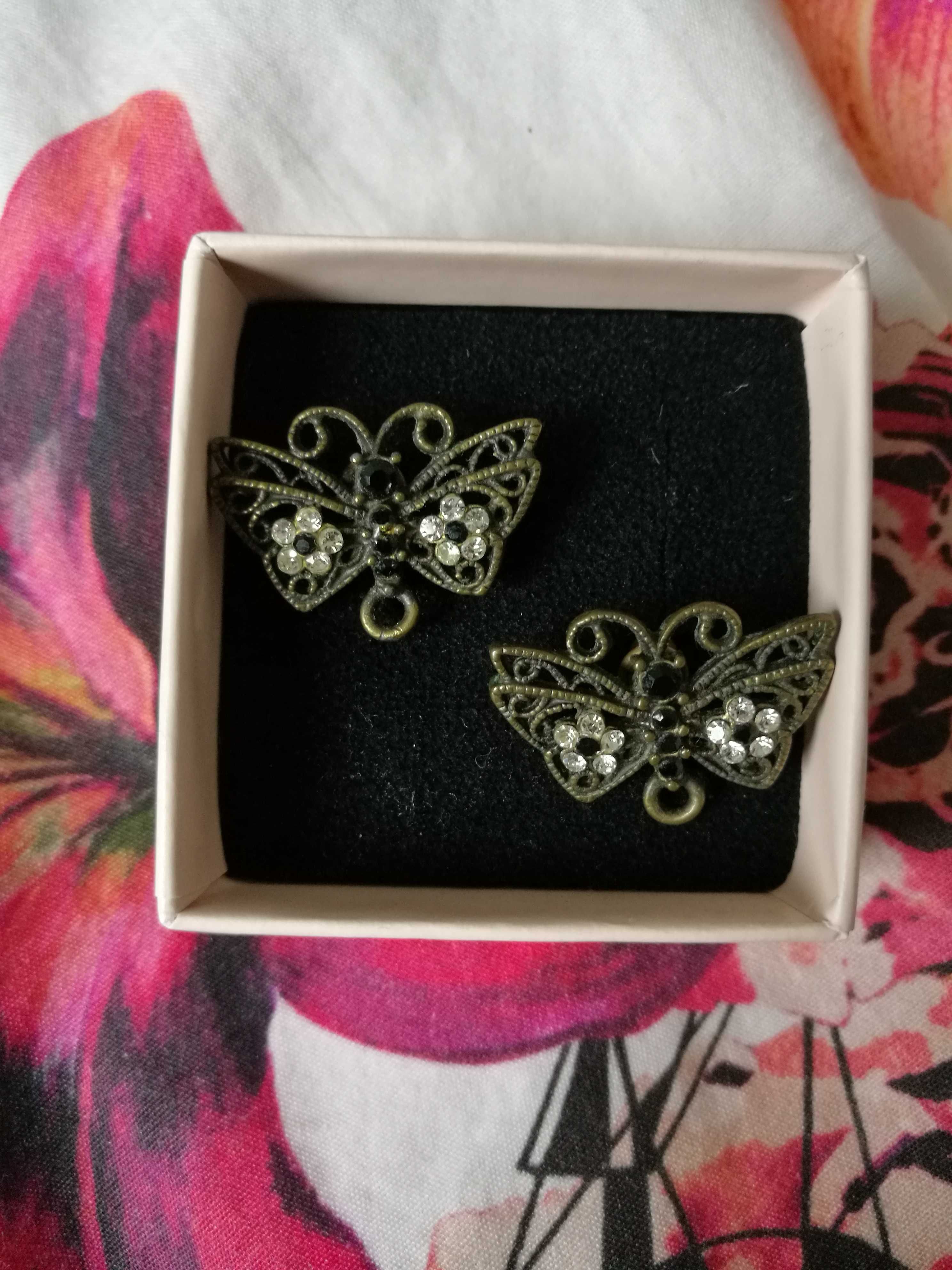 Kolczyki motyle z cyrkoniami