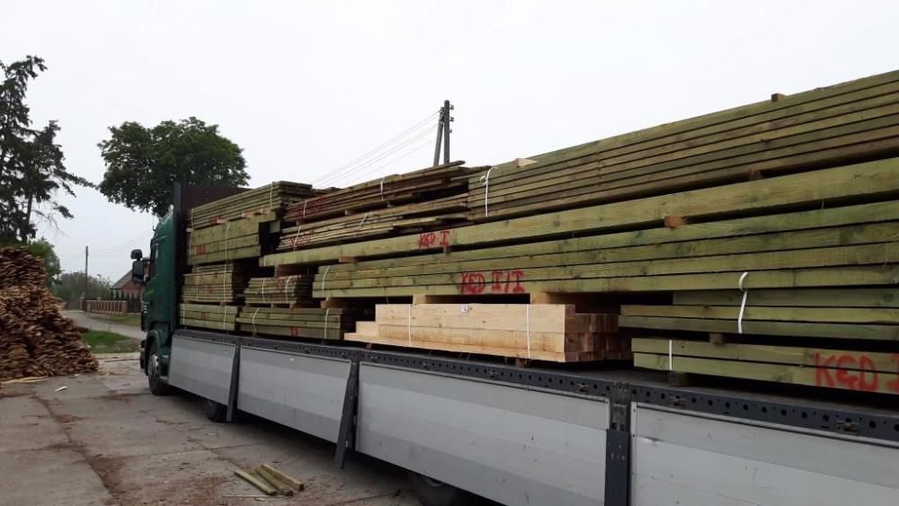 Drewno budowlane, więźba dachowa łaty tarcica modrzew TARTAK