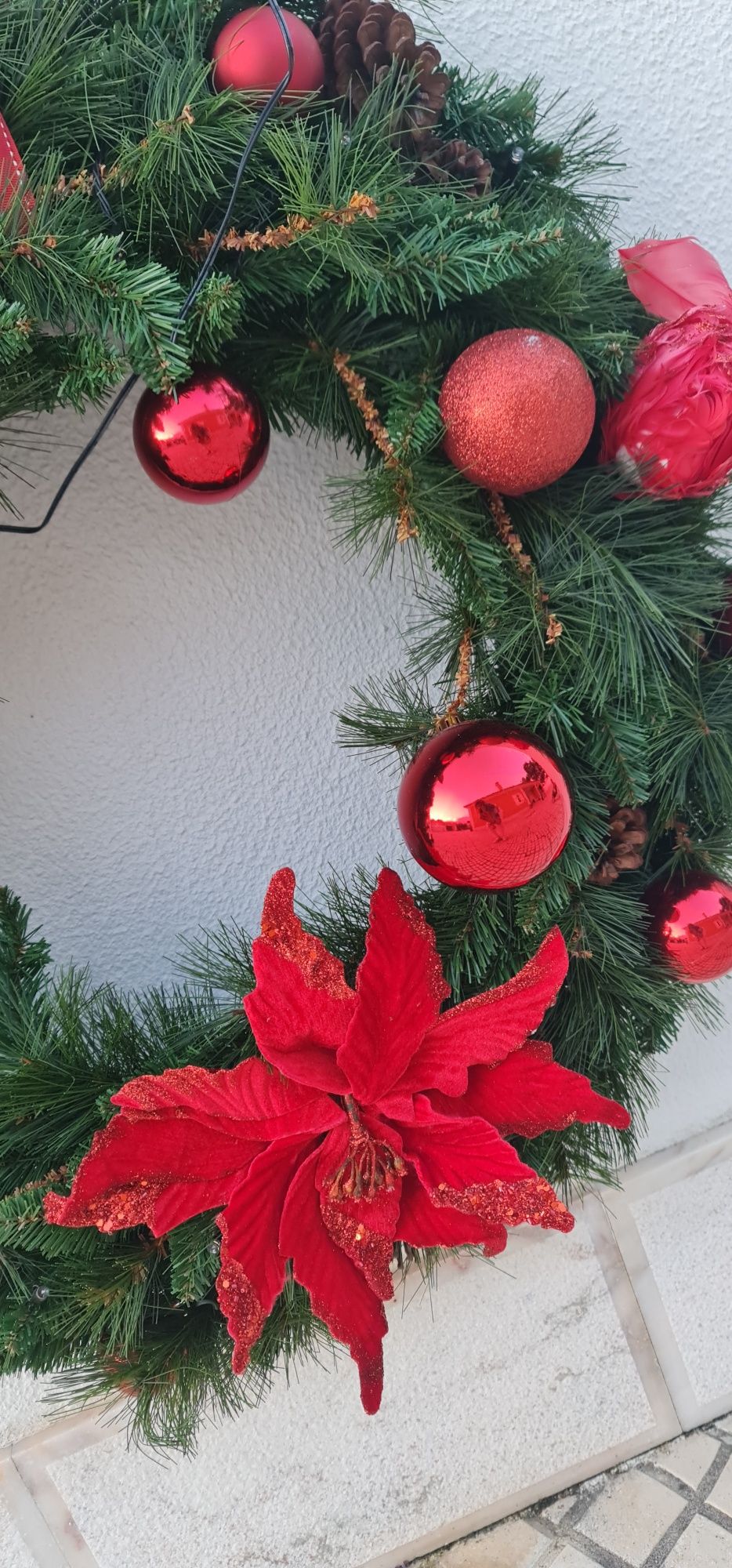 Coroa de Natal iluminada 70cm