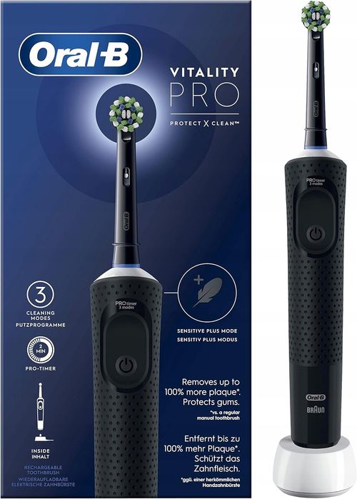 outlet elektryczna szczoteczka do zębów czarna oral-b pro vitality
