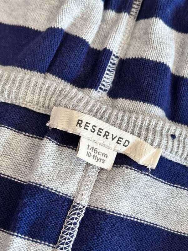 Reserved kardigan szary granatowy 146 cm 10 lat 100% bawełna