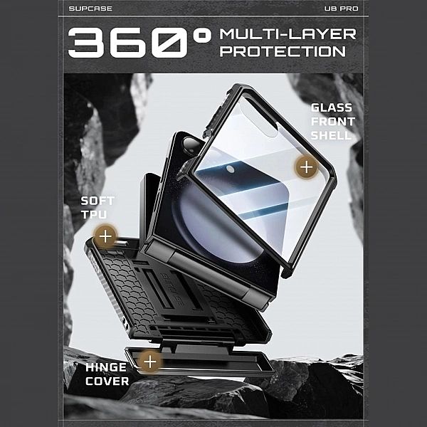 Etui Supcase Unicorn Beetle Pro na Samsung Galaxy Z Flip 7 - czarne