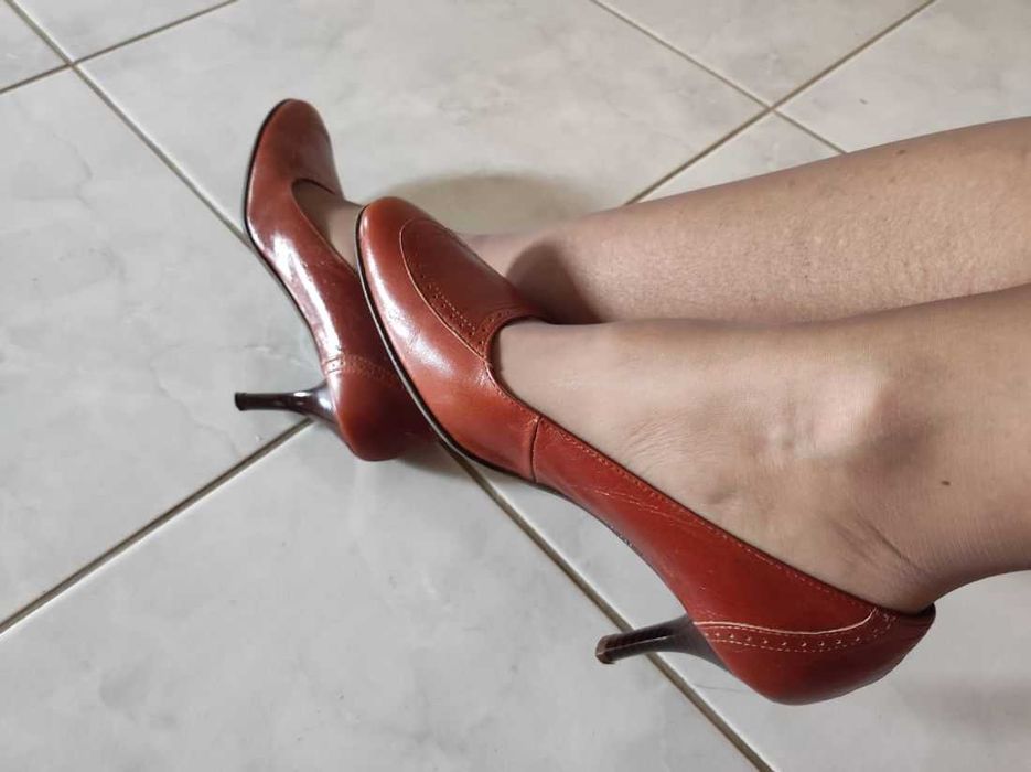 czółenka szpilki na obcasie słupku skórzane włoskie skórkowe botki