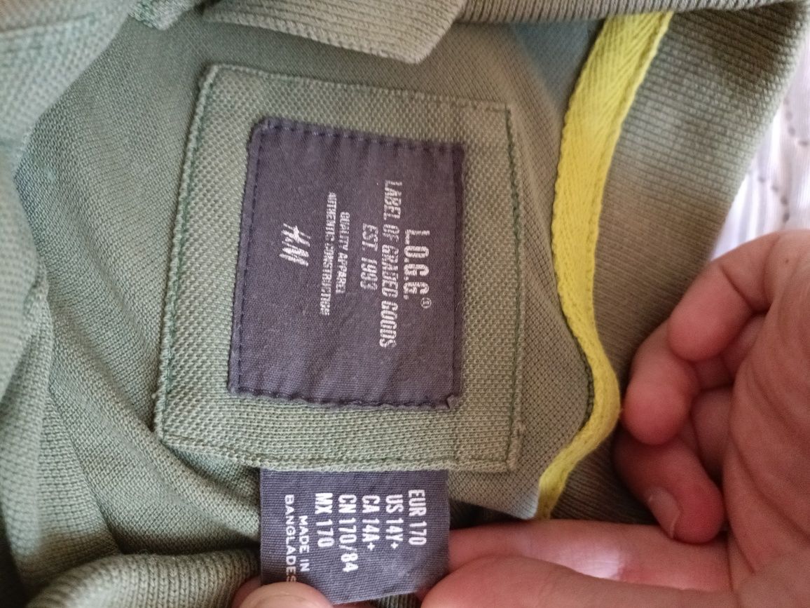 Polo H&M verde tamanho 14 anos