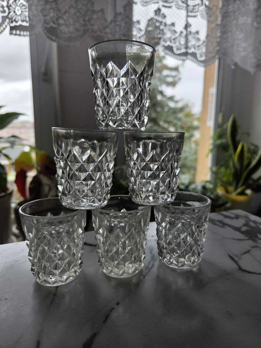 PRL Zestaw 6 sztuk kieliszków Ząbkowice (romby)