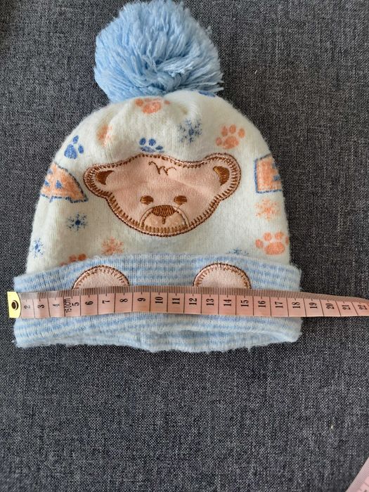 Czapka słodki miś niemowlęca jesień/zima