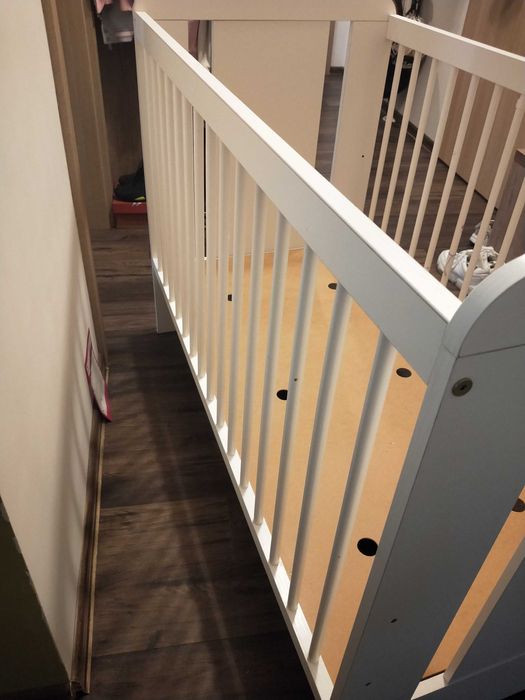 Łóżeczko dziecięce 120x60 KLUPŚ SAFARI ŻYRAFA białe