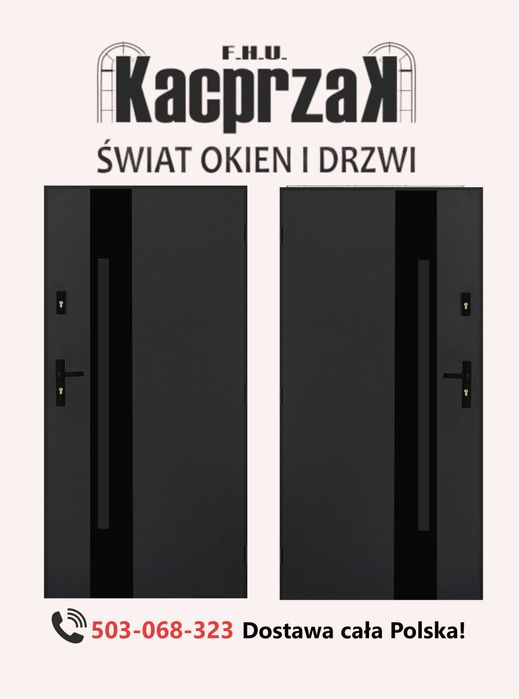 Drzwi KACPRZAK 90x200 Drzwi Zewnętrzne MARS 01 Antracyt