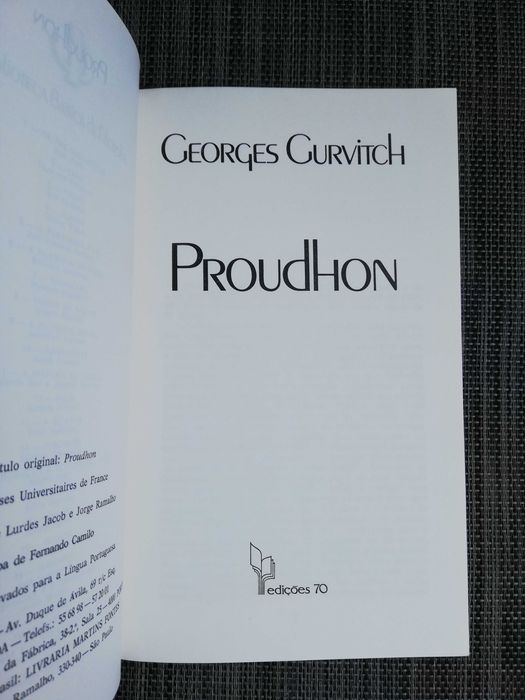 Proudhon - Georges Gurvittch (portes grátis)