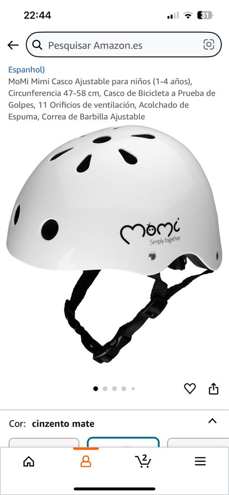 Cadeira de bebe e capacete para bicicleta