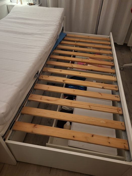Łóżko Ikea rozkładane 80/200 BRIMNES  2 x materac