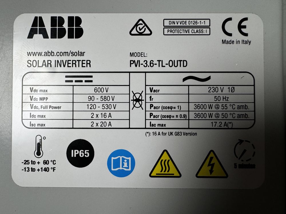 ABB AURORA PVI 3.6 WIND wiatrowa falownik fotowoltaiczny inwerter