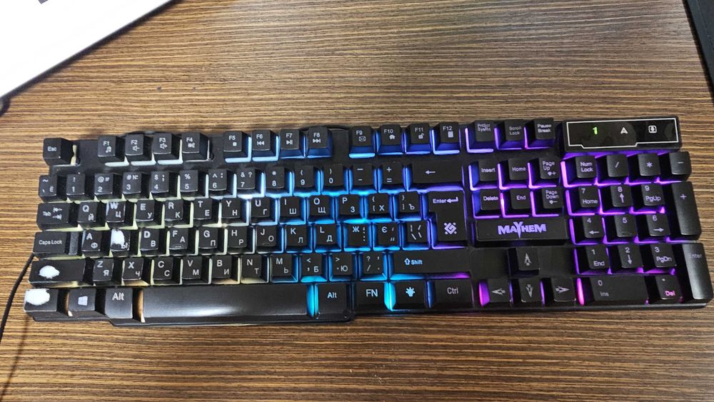 Клавіатура ігрова DEFENDER Mayhem GK-360DL RGB райдужне підсвічування