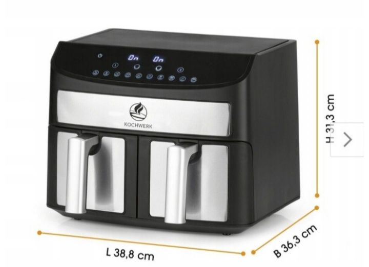 Frytownica frytkownica beztłuszczowa airfryer dwukomorowa poj 7 L