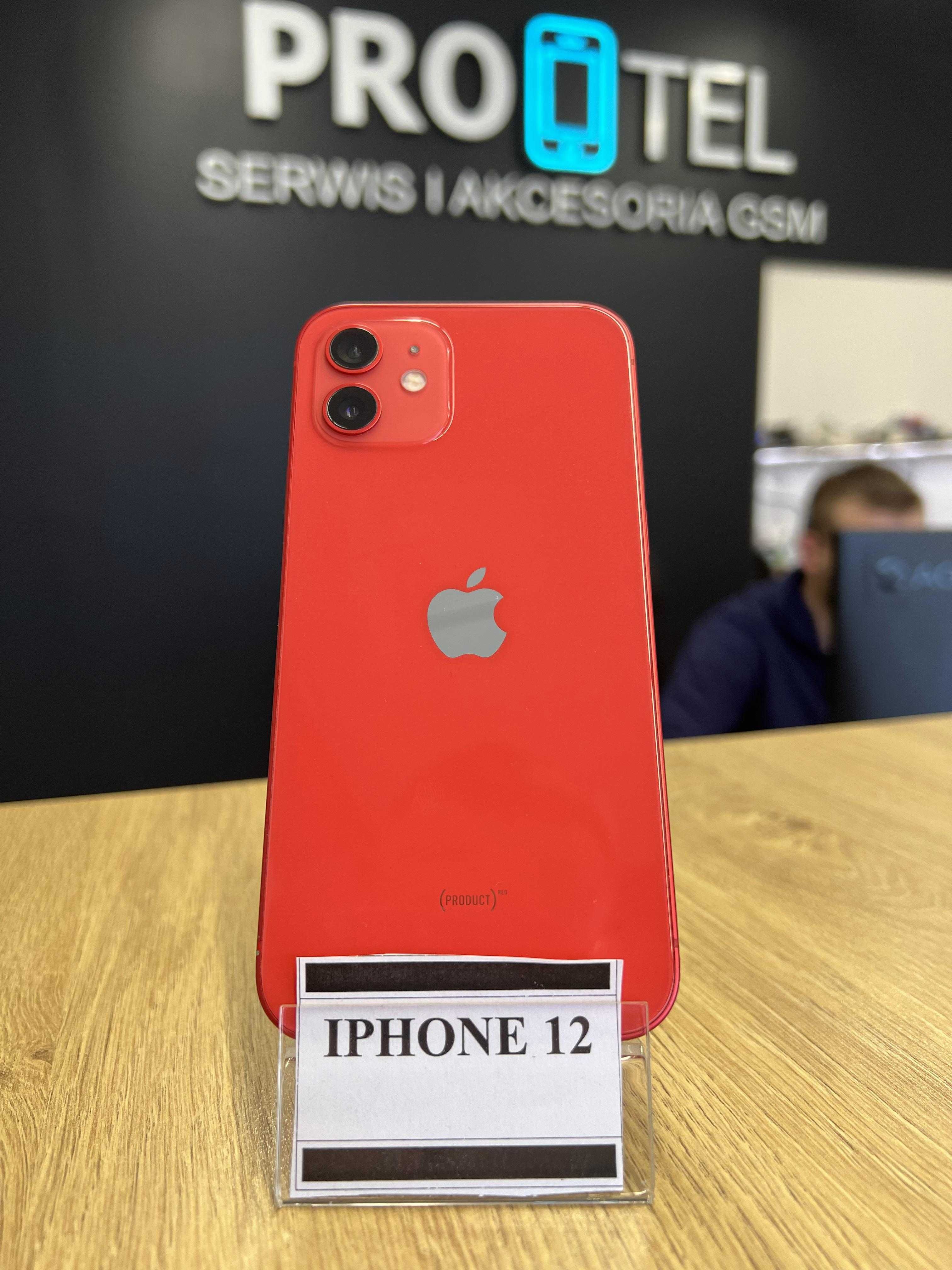 iPhone 12 64GB Czerwony, Bardzo Dobry Stan! 3msc Gwarancji!