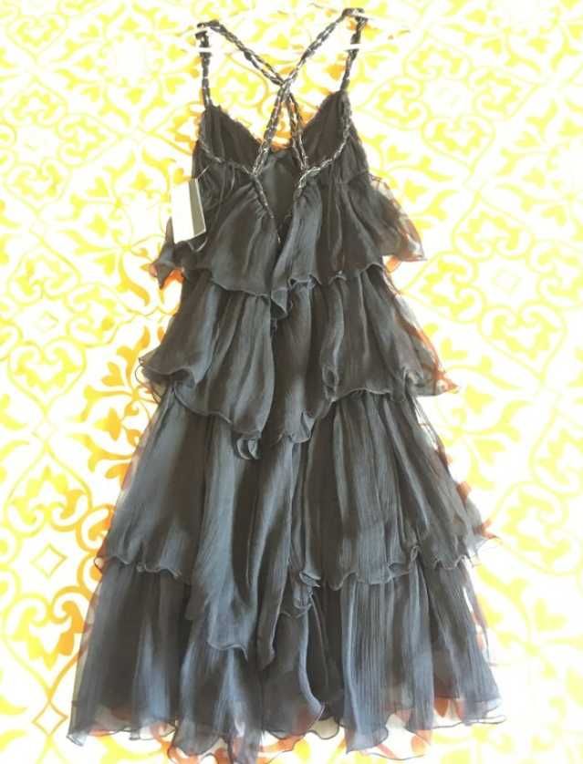 Vestido preto da MANGO em Seda