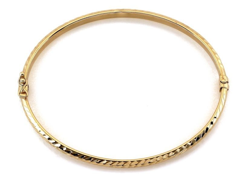 Nowa Bransoletka Złota sztywna Bangle Diamentowana próba 585. Sklep