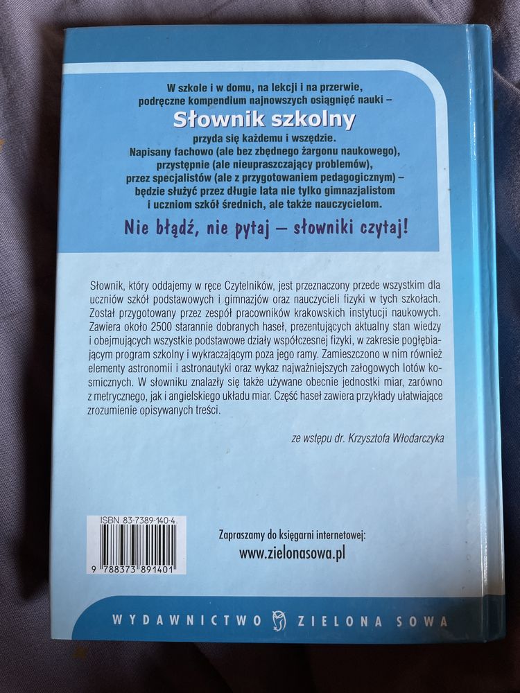 Słownik szkolny Fizyka wyd. Zielona Sowa