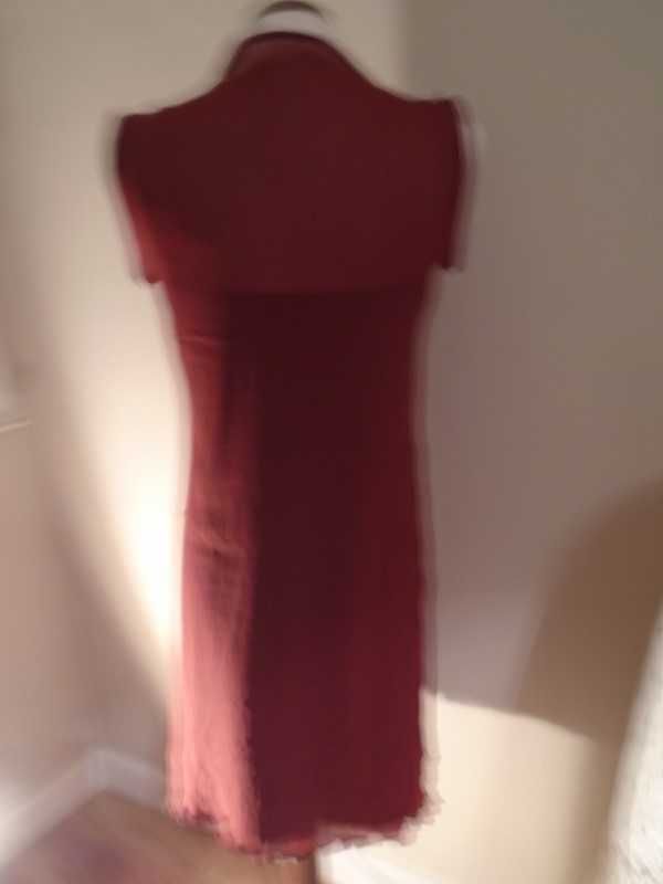 Vestido vintage bordeaux lycra e transparência