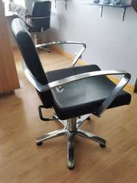Mobiliário de cabeleireiro, rampa, cadeira, secador