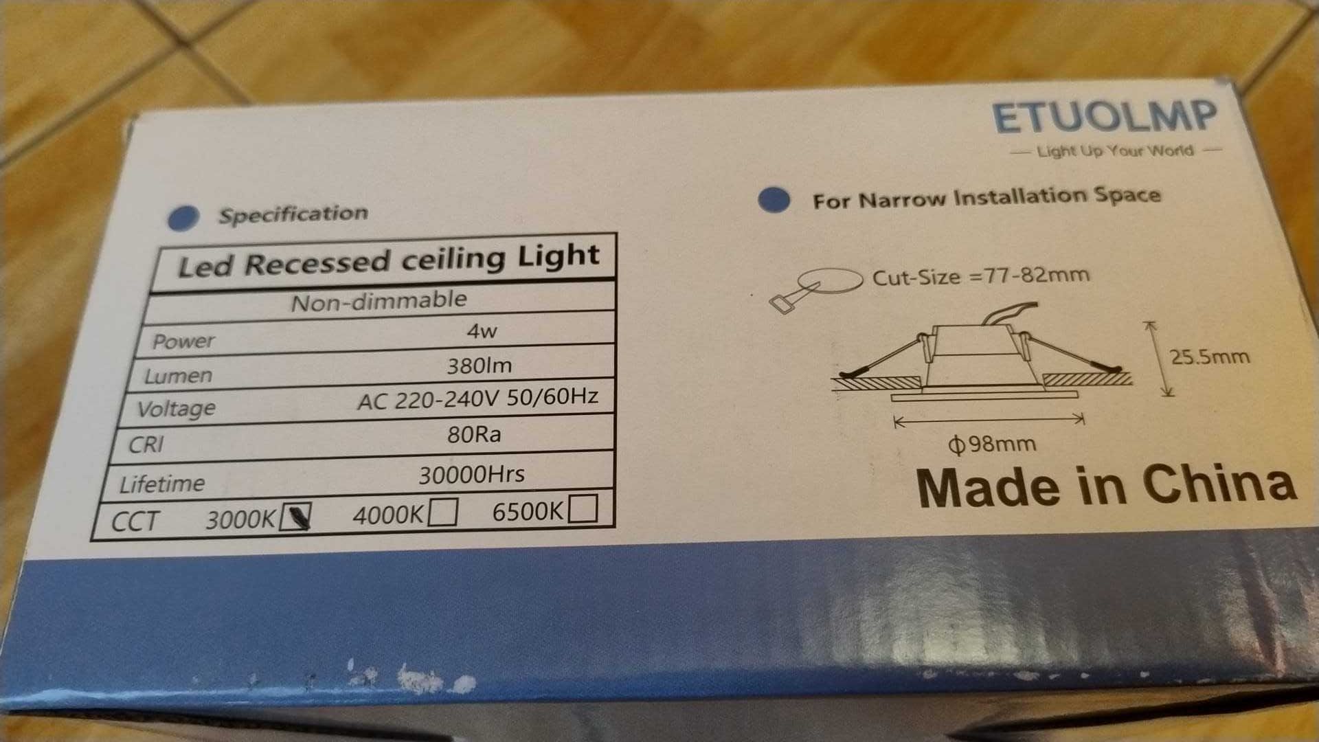Wpuszczane Reflektory LED 4W ETUOLMP