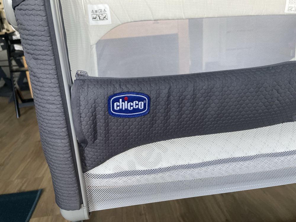 Chicco Łóżeczko Dostawne Next2Me Magic Moon Grey + materac Rucken