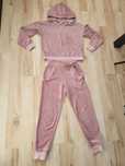 Przepiękny dres dresik różowy r. 140-146 welur bluza + spodnie