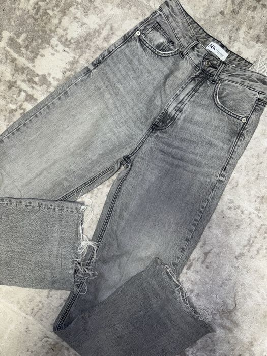 Джинси Wide Leg висока посадка Zara 34 Сірі