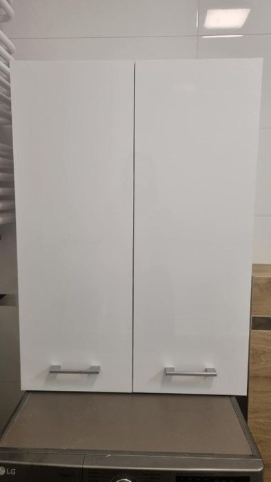 Szafka do łazienki - Biała - Połysk - 4 półki - NOWA